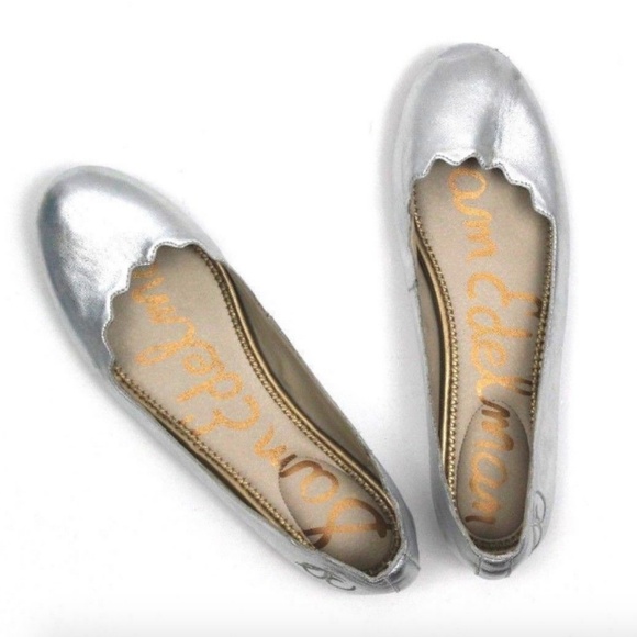 sam edelman silver ballet flats